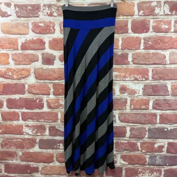 Joan Vass Maxi Skirt Women's Small Multicolor Striped High Waist Jersey Knit - Picture 1 of 9